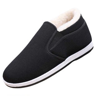 新款绵羊毛棉鞋男加绒加厚爸爸鞋休闲一脚蹬开车鞋保暖防滑雪地靴