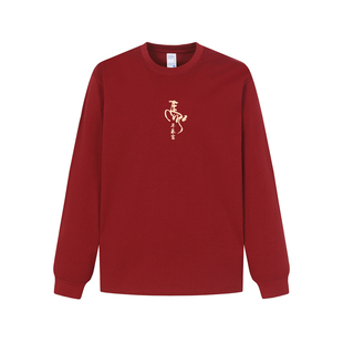 马年本命年600G重磅短袖T恤男女秋冬内搭休闲新疆棉打底衫上衣潮