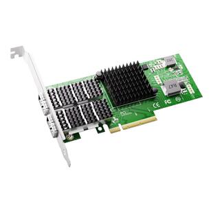 PCIe双口40G QSFP网卡光纤网卡PCIe 3.0-8X兼容向下3.0英特尔SFP+XL710-BM2芯片100GIntel/EZE810C服务器网卡