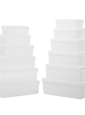 长方形大小号有无盖食品冷藏保鲜饭盒 透明pp塑料收纳储物药盒子