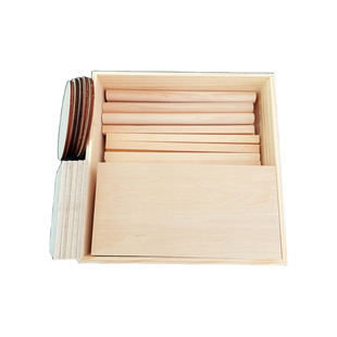 儿童木工木块套装木料木盒装幼儿园小学木工坊材料包木条木棍木板