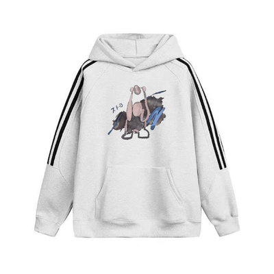 300斤加大码宽松情侣款连帽印花套头秋冬季白灰色男士青少年卫衣