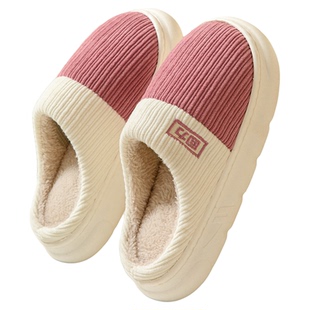 回力棉拖鞋女款家居室内厚底防滑包跟2025新款秋冬季保暖毛拖鞋