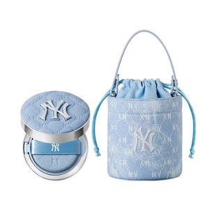【焕新周送水桶包】MLB千禧丹宁NY老花水桶包气垫控油遮瑕持妆BB