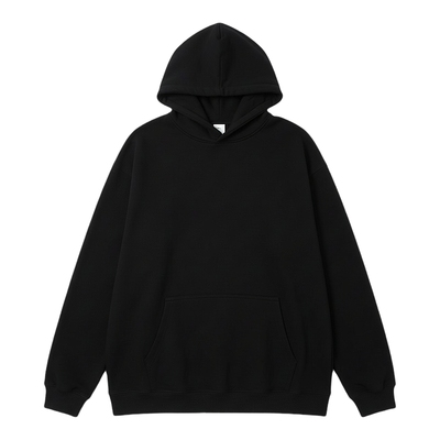 加绒加厚连帽卫衣黑色冬装上衣