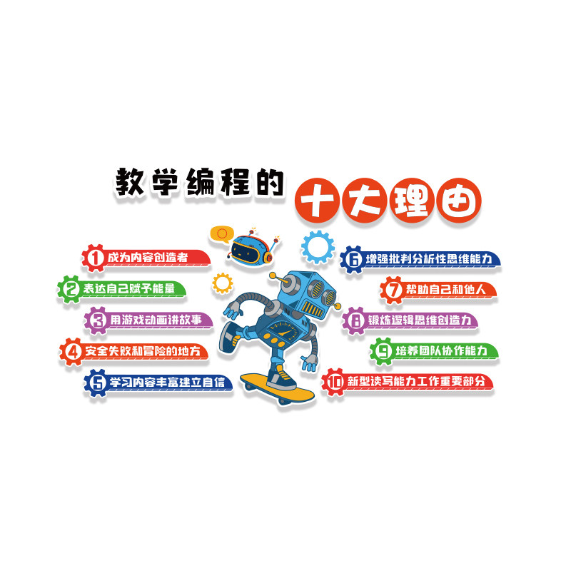 编程教室装饰机器人文化墙
