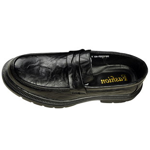 皮鞋男款冬季透气无鞋带英伦商务正装休闲鞋乐福懒人一脚蹬豆豆鞋