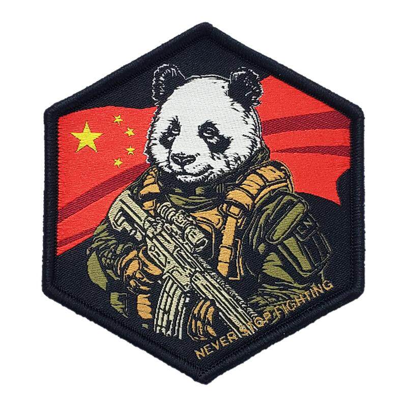 酋长新品六边形侧脸战术熊猫臂章士气章（版权产品 侵权必究）