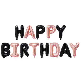 生日快乐气球happy birthday字母卡通儿童宝周岁生日装饰场景布置