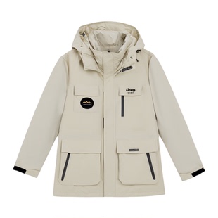 吉普羽绒服男款三合一户外冲锋大码衣服新款男装冬季男士外套冬装