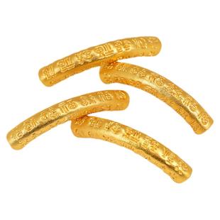 越南古法沙金铜镀保色久不掉色六字真言弯管手链项链diy饰品配件