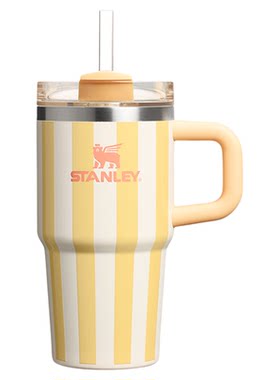 STANLEY吸管杯保温杯条纹水杯子20oz车载不锈钢大容量小巨无霸杯