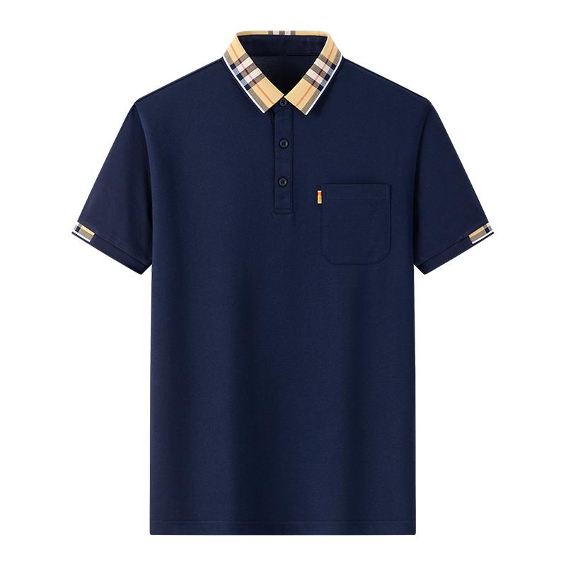 【含桑蚕丝】中老年爸爸装夏季短袖T恤翻领男士POLO衫父亲节衣服