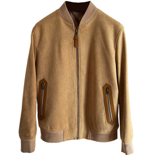 质感好到无法形容！越穿越爱~软糯肉感麂皮绒 棒球领休闲夹克外套