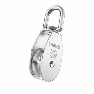 滑轮吊轮304定滑轮省力吊滑轮U型滑动滚轮起重吊钩拉绳吊线单双轮