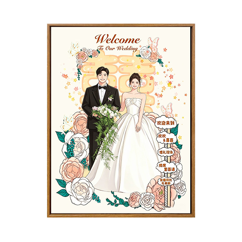 雅调照片转卡通婚礼迎宾材料包