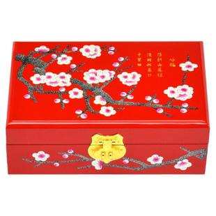 平遥推光漆器结婚礼物古风木质首饰盒妆奁复古三金盒饰品盒嫁妆盒