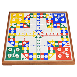 御圣飞行棋套装木质飞行棋盘大号高档儿童成人益智游戏棋桌游玩具
