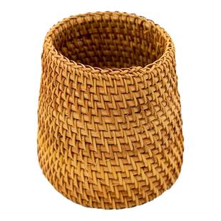 编织笔筒文具化妆笔筒茶道笔筒筒藤编桌面六配收纳零君子茶道