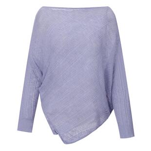 IDPAN针织衫女26春季新款松弛感蝙蝠袖温柔知性浅紫色一字领毛衫