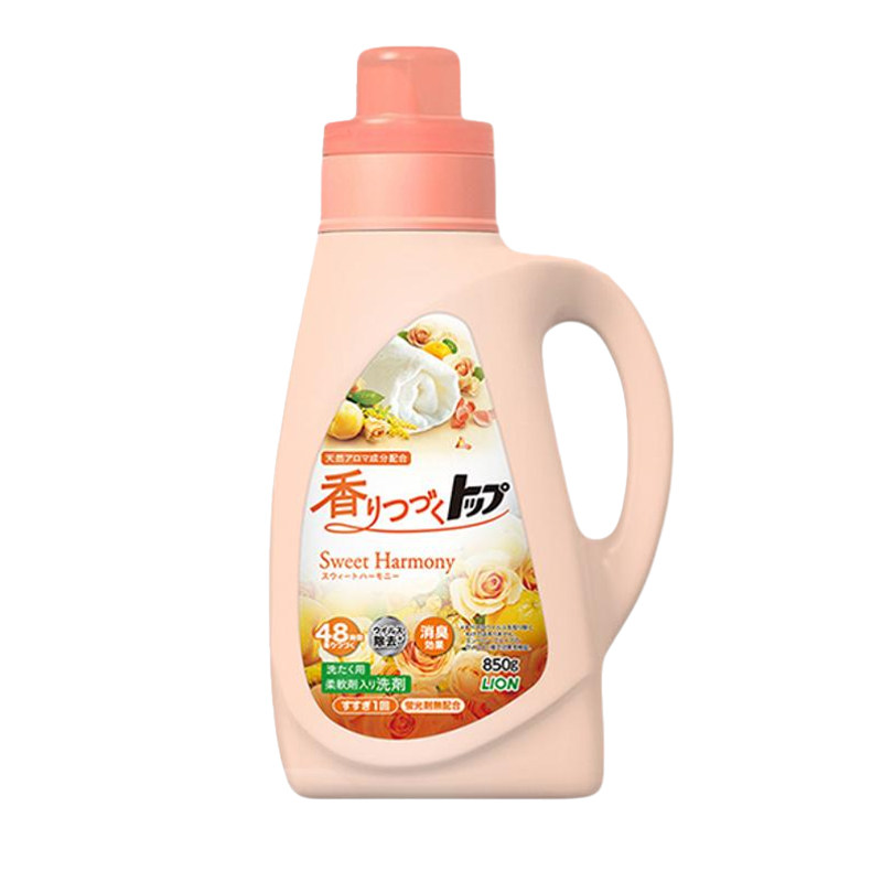 日本进口LION狮王香味持久香氛抗菌柔顺洗衣液留香除味850g去味