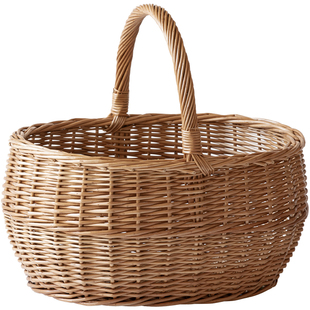 柳编蔬菜篮子藤编馒头筐家用厨房桌面竹编编织收纳筐鸡蛋水果篮