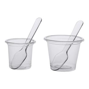 一次性塑料试饮品尝酸奶米饭 蜂蜜牛奶杯勺套装20毫升-50毫升单杯