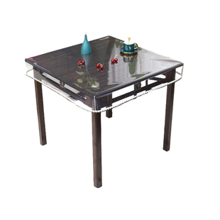 透明皮罩正方形防水防油桌布耐高温圆角烤火桌罩套长方形垂边包角