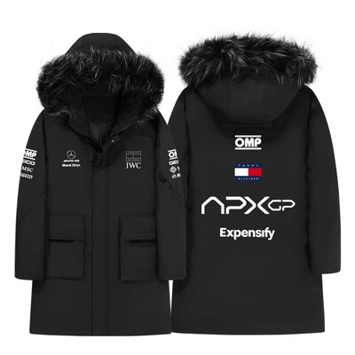 休闲连帽冬季中长款羽绒服