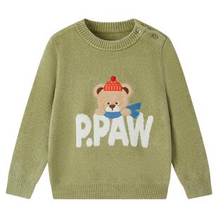 PawinPaw卡通小熊童装25年秋冬新款男女宝宝圆领毛衣宽松百搭