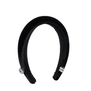 L9000/赫本风黑色丝绒水钻发箍女高级感原创小众发卡防滑海绵头饰