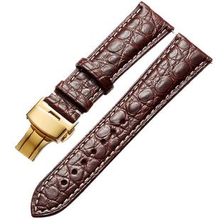 真皮表带美洲鳄鱼皮带男代用天王康斯登天梭Rosemont罗西尼女表链