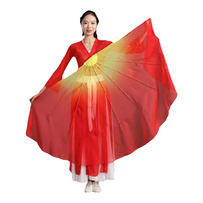 鱼骨扇潮起东方渐变色软子