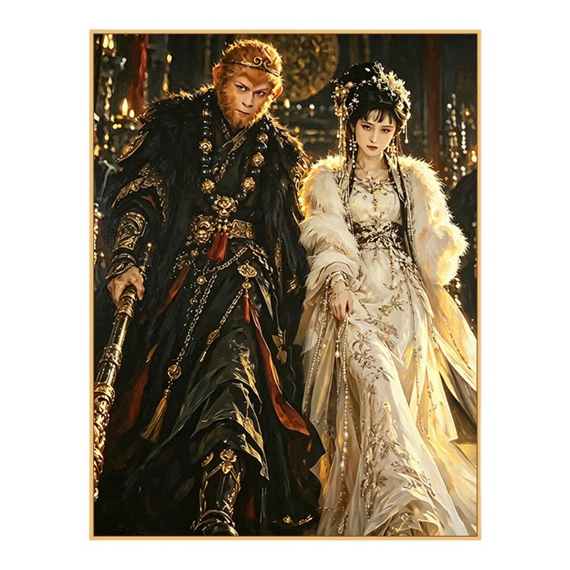 圣黛之恋数字diy油画葬花黛玉手工填充填色恋爱心意送礼物装饰画