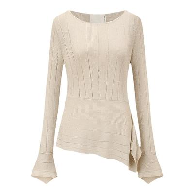 deepmoss水泽闪葱拼接下摆上衣