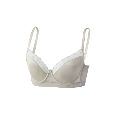 安芝娜法式蕾丝轻薄透气聚拢文胸