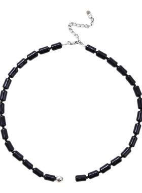 采石studio黑玛瑙蓝萤石银项链