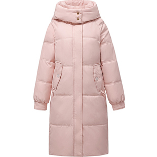 鸭鸭羽绒服女2025冬新款中长款加厚保暖90%白鸭绒外套