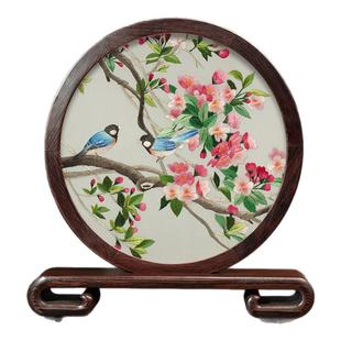 苏州苏绣摆件手工双面绣熊猫中国风特色刺绣非遗花鸟送老外伴手礼