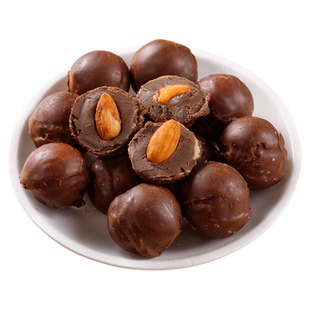 巴旦木巧克力夹心果仁儿童糖果坚果休闲零食年货袋装（代可可脂）