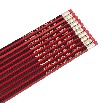 得力2比铅笔带橡皮擦头文具用品