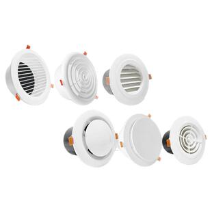 新风系统出风口圆形超薄卡扣进排气弹簧回风口通风换气百叶新风口