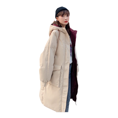 反季羽绒韩版宽松风中长款面包服
