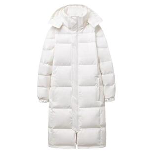 韩系穿搭白色羽绒棉服女棉袄2025秋冬季新品中长款宽松保暖外套潮