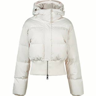 GUUKAHERO白色短款连帽羽绒服女 冬季新款小个子加厚保暖冬装外套