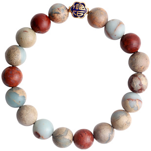 心斋堂【千佛图】原创设计天然寿山石手链女士敦煌配色民族风手串