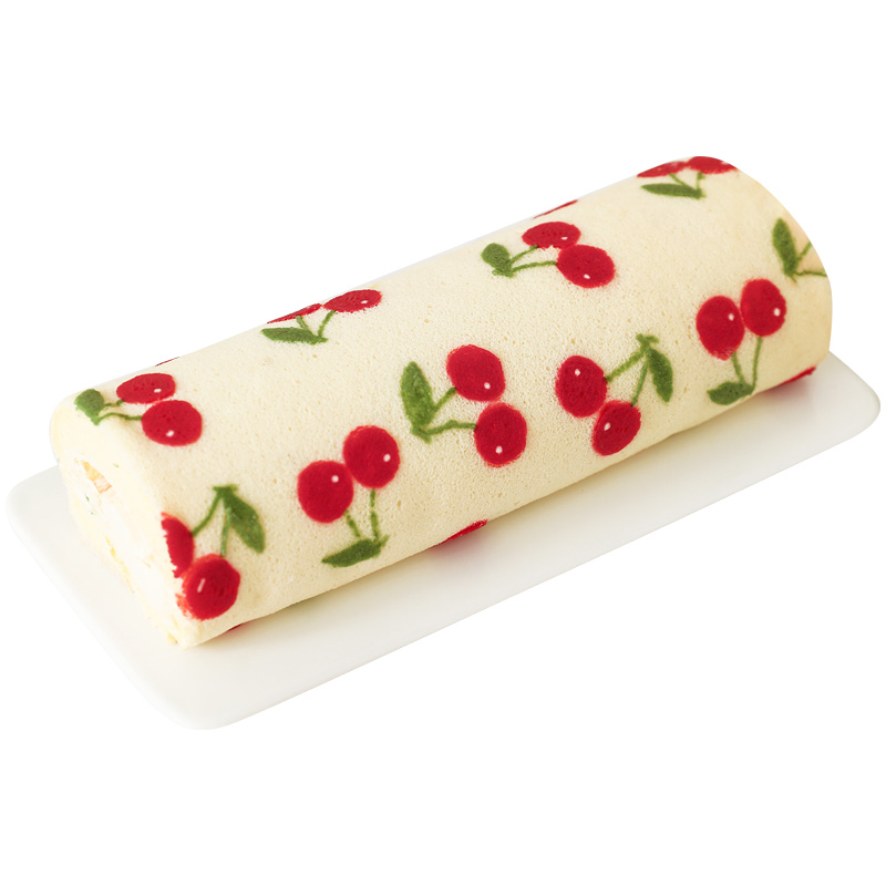 蛋糕卷图纸印花纸彩绘樱桃草莓柠檬图案28*28烤盘烘焙模具专用纸