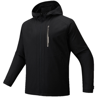 安踏丝光绒外套男冬季防泼水保暖加绒通勤商务休闲外套152547613N