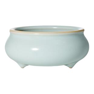 雅瓷 汝窑禅定香炉 三足香炉家用熏香线香炉陶瓷香炉家用室内插香