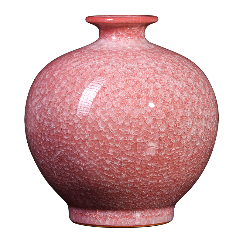 景德鎮(zhèn)陶瓷器純手工官窯仿古花瓶客廳插花新中式擺件石榴瓶大號